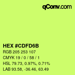 カラーコード: HEX #CDFD6B | qconv.com