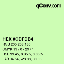 颜色代码: HEX #CDFDB4 | qconv.com