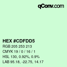 カラーコード: HEX #CDFDD5 | qconv.com
