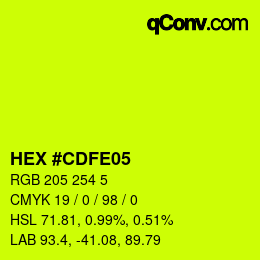 Color code: HEX #CDFE05 | qconv.com