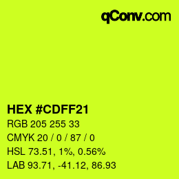 Color code: HEX #CDFF21 | qconv.com