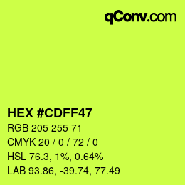 カラーコード: HEX #CDFF47 | qconv.com