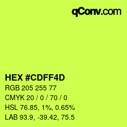 カラーコード: HEX #CDFF4D | qconv.com