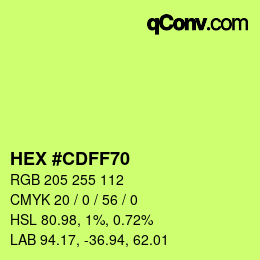 カラーコード: HEX #CDFF70 | qconv.com