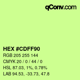 カラーコード: HEX #CDFF90 | qconv.com