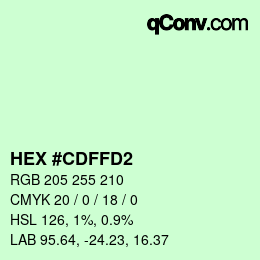 Color code: HEX #CDFFD2 | qconv.com