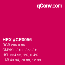 Farbcode: HEX #CE0056 | qconv.com