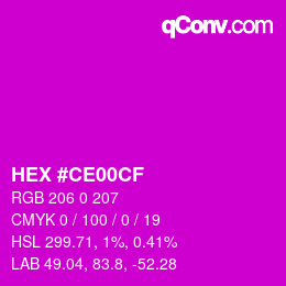 Color code: HEX #CE00CF | qconv.com