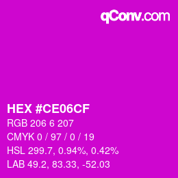 Color code: HEX #CE06CF | qconv.com