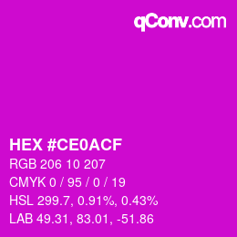 Color code: HEX #CE0ACF | qconv.com