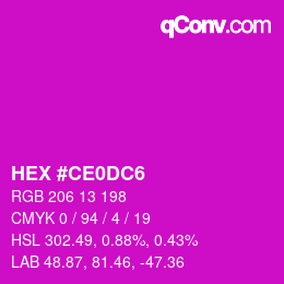 カラーコード: HEX #CE0DC6 | qconv.com