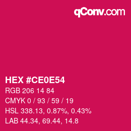 カラーコード: HEX #CE0E54 | qconv.com