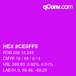 Color code: HEX #CE0FF5 | qconv.com