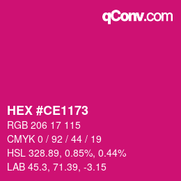 Color code: HEX #CE1173 | qconv.com