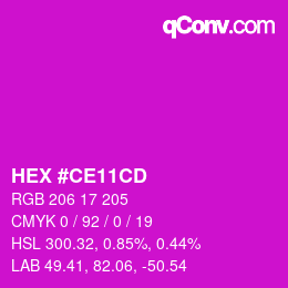 Color code: HEX #CE11CD | qconv.com