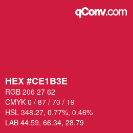 Color code: HEX #CE1B3E | qconv.com
