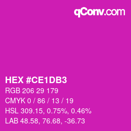 Color code: HEX #CE1DB3 | qconv.com