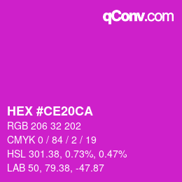 Color code: HEX #CE20CA | qconv.com