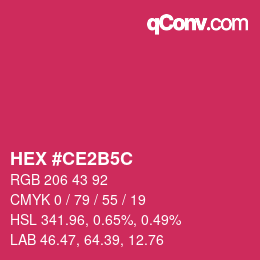 Color code: HEX #CE2B5C | qconv.com