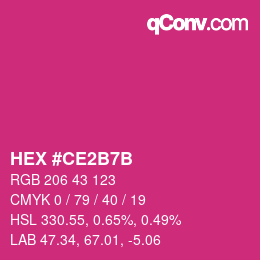 Color code: HEX #CE2B7B | qconv.com