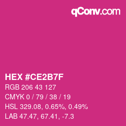 Color code: HEX #CE2B7F | qconv.com