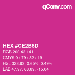 Color code: HEX #CE2B8D | qconv.com