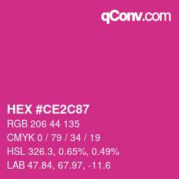 Farbcode: HEX #CE2C87 | qconv.com