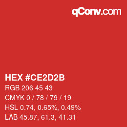 Color code: HEX #CE2D2B | qconv.com