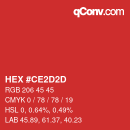 Color code: HEX #CE2D2D | qconv.com