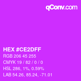 Color code: HEX #CE2DFF | qconv.com