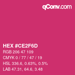 Color code: HEX #CE2F6D | qconv.com