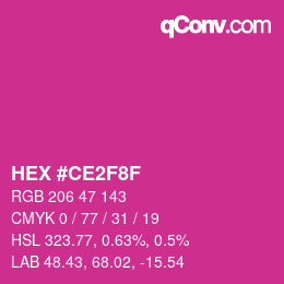 Color code: HEX #CE2F8F | qconv.com