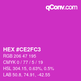 カラーコード: HEX #CE2FC3 | qconv.com