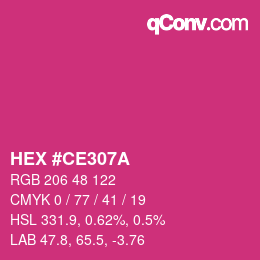 Color code: HEX #CE307A | qconv.com