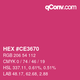 Color code: HEX #CE3670 | qconv.com