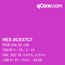 Color code: HEX #CE37C7 | qconv.com
