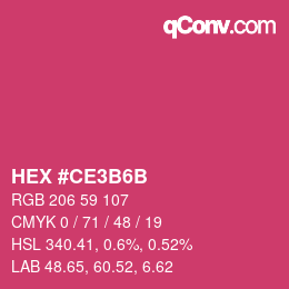 Color code: HEX #CE3B6B | qconv.com