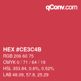 Color code: HEX #CE3C4B | qconv.com