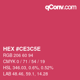 颜色代码: HEX #CE3C5E | qconv.com