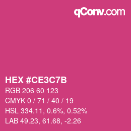 Color code: HEX #CE3C7B | qconv.com