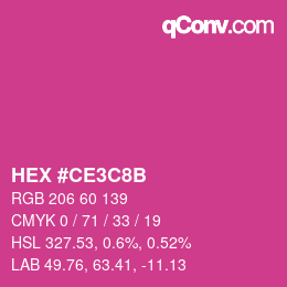 Color code: HEX #CE3C8B | qconv.com