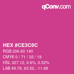 カラーコード: HEX #CE3C8C | qconv.com