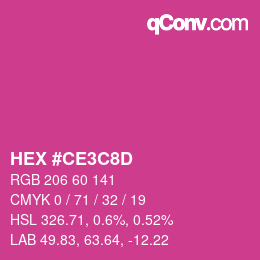 Color code: HEX #CE3C8D | qconv.com