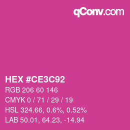 颜色代码: HEX #CE3C92 | qconv.com
