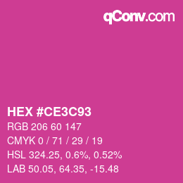 Color code: HEX #CE3C93 | qconv.com