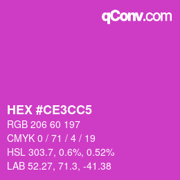 颜色代码: HEX #CE3CC5 | qconv.com
