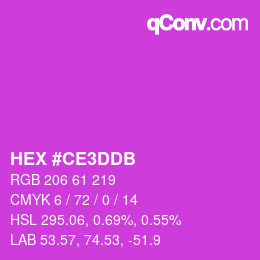 カラーコード: HEX #CE3DDB | qconv.com