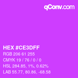 Color code: HEX #CE3DFF | qconv.com