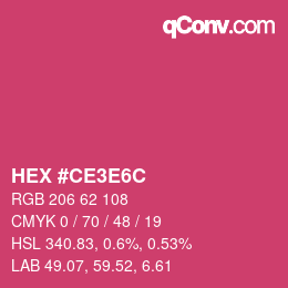 Farbcode: HEX #CE3E6C | qconv.com