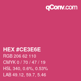 カラーコード: HEX #CE3E6E | qconv.com